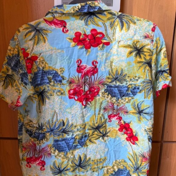 Pre-Loved Progoti Blue Flowered Hawaiian Short Sleeve Shirt - Men's M - Picture 4 of 4